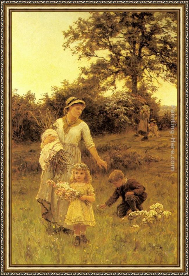 Framed Frederick Morgan the garland painting
