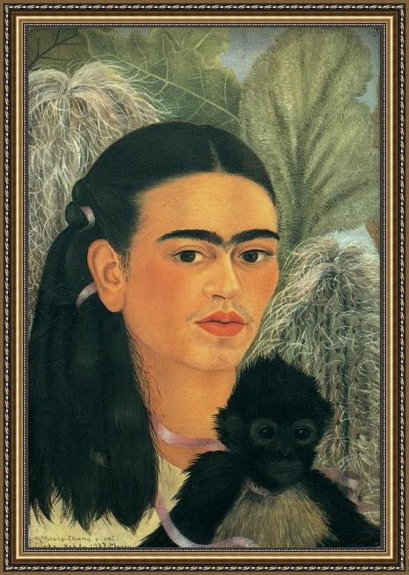 Framed Frida Kahlo fulang chang and i painting