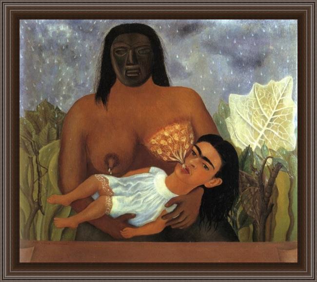 Framed Frida Kahlo my wet nurse and i painting