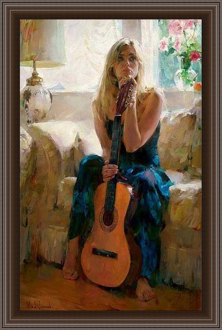 Framed Garmash guitar play painting