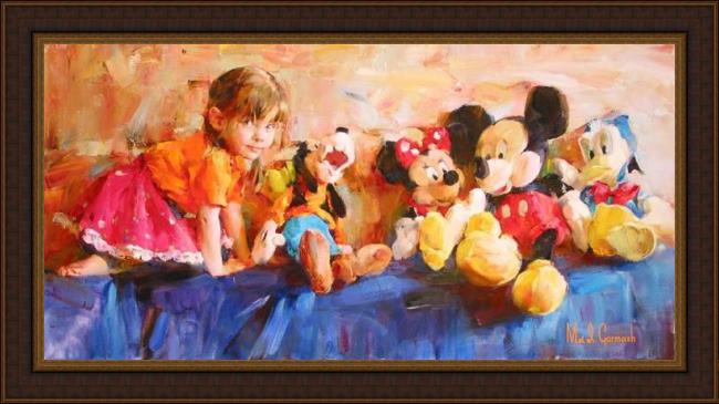Framed Garmash party of five painting