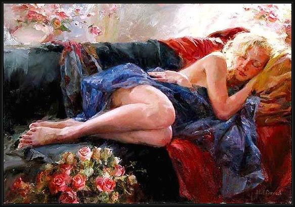 Framed Garmash sleeping beauty painting