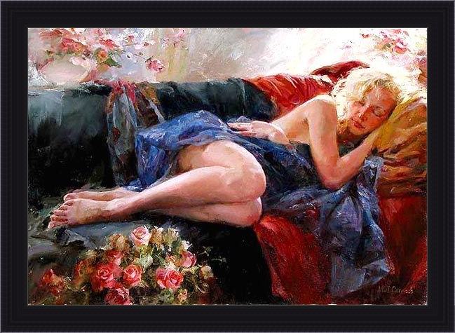 Framed Garmash sleeping beauty painting