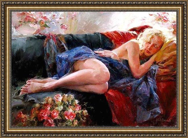 Framed Garmash sleeping beauty painting