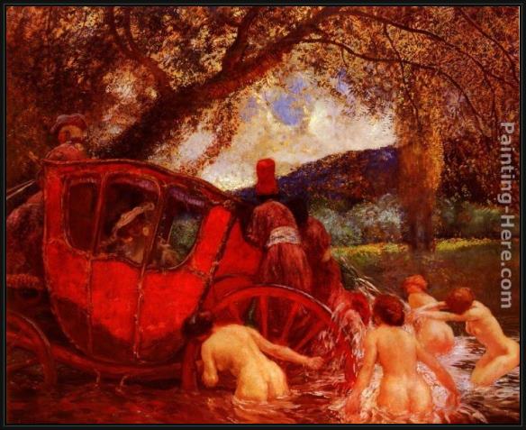 Framed Gaston de Latouche le gue painting