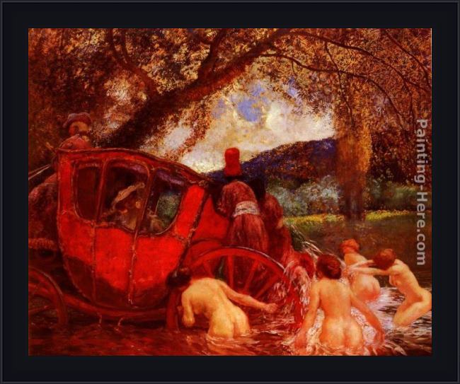 Framed Gaston de Latouche le gue painting