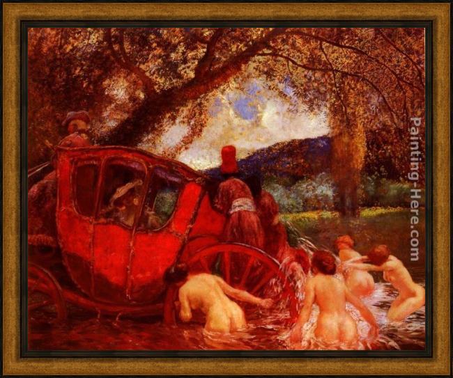 Framed Gaston de Latouche le gue painting