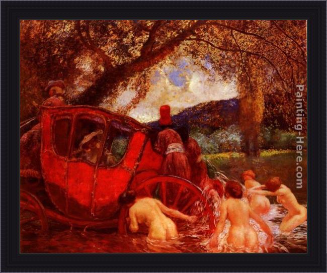 Framed Gaston de Latouche le gue painting