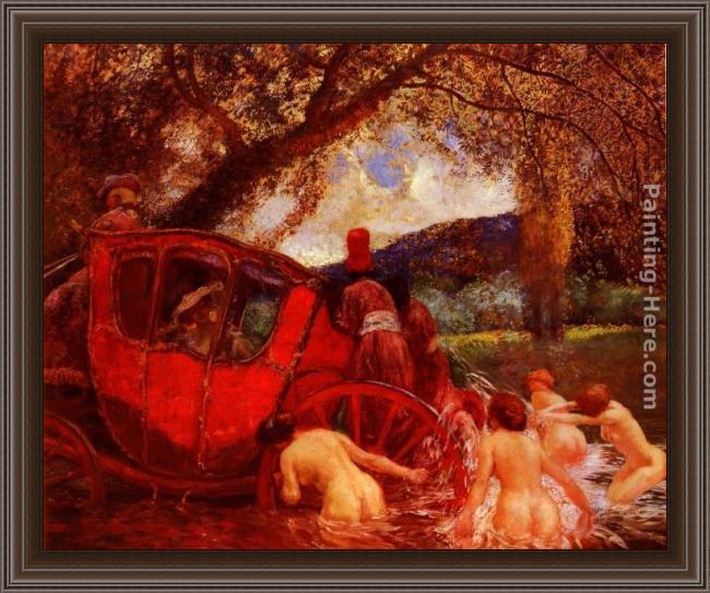 Framed Gaston de Latouche le gue painting