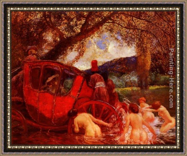 Framed Gaston de Latouche le gue painting