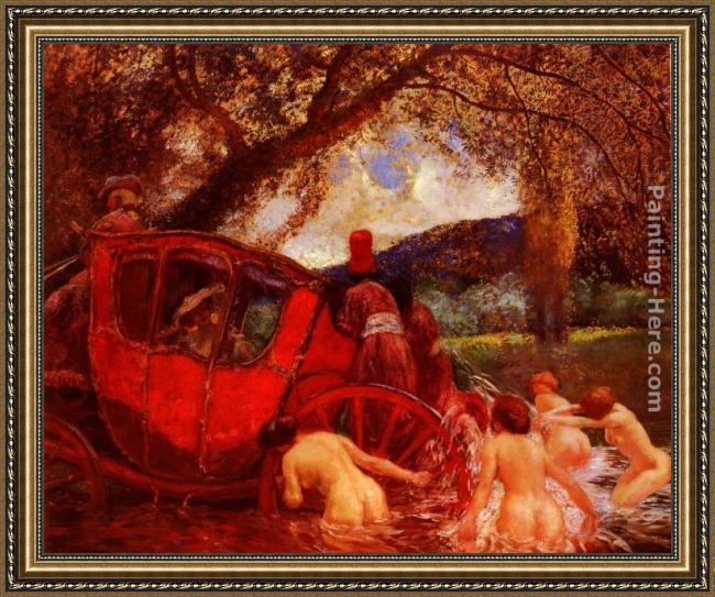 Framed Gaston de Latouche le gue painting