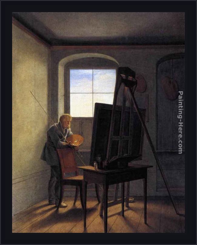 Framed Georg Friedrich Kersting caspar david friedrich in his studio painting