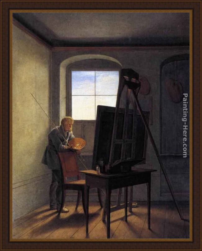 Framed Georg Friedrich Kersting caspar david friedrich in his studio painting
