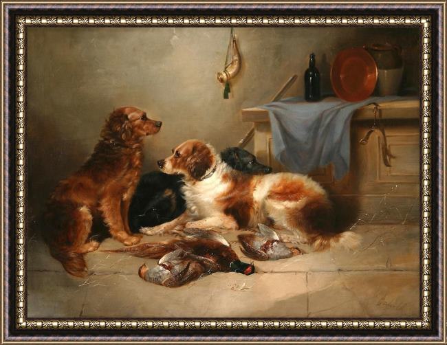 Framed George Armfield after the hunt painting