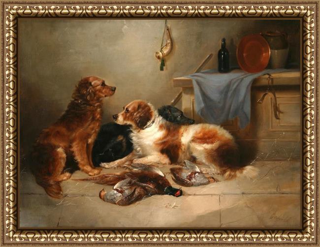 Framed George Armfield after the hunt painting