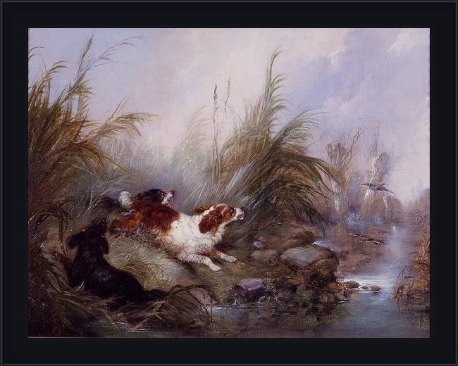Framed George Armfield they got away painting