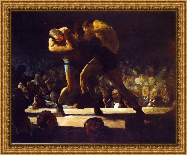 Framed George Bellows club night painting