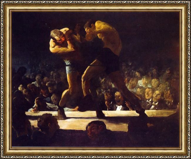 Framed George Bellows club night painting
