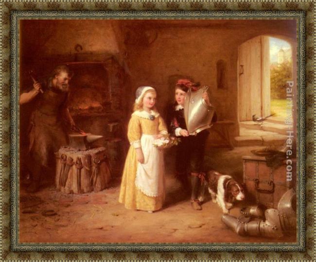 Framed George Bernard O'Neill father's breastplate painting