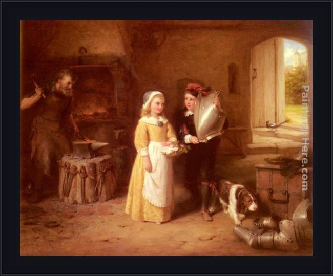 Framed George Bernard O'Neill father's breastplate painting