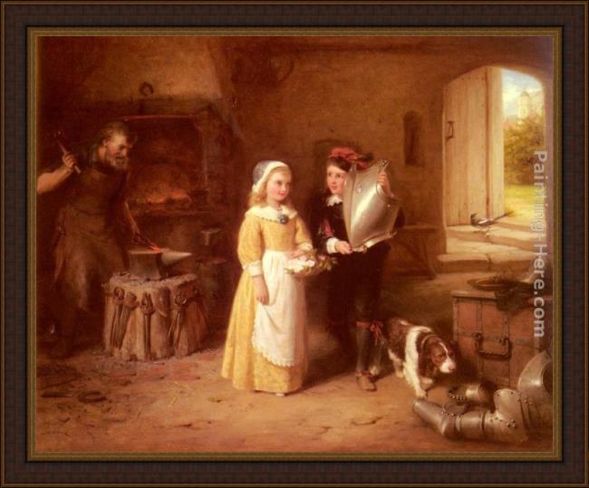 Framed George Bernard O'Neill father's breastplate painting