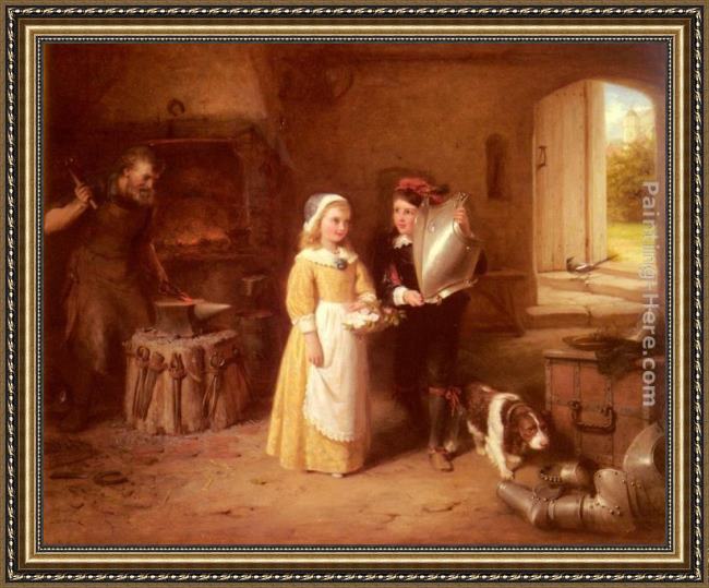 Framed George Bernard O'Neill father's breastplate painting