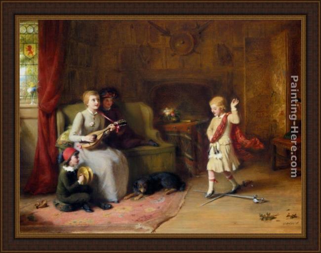 Framed George Bernard O'Neill the sword dance painting