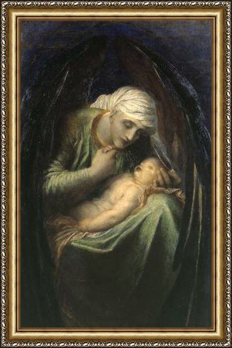 Framed George Frederick Watts death crowning innocence painting