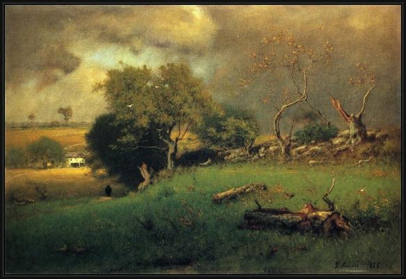 Framed George Inness the storm painting