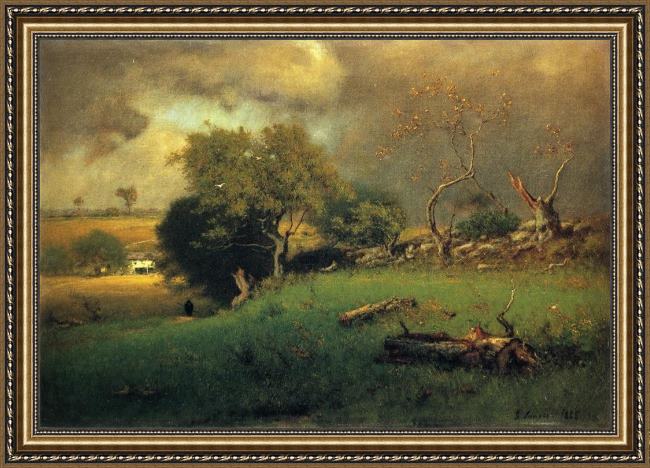 Framed George Inness the storm painting