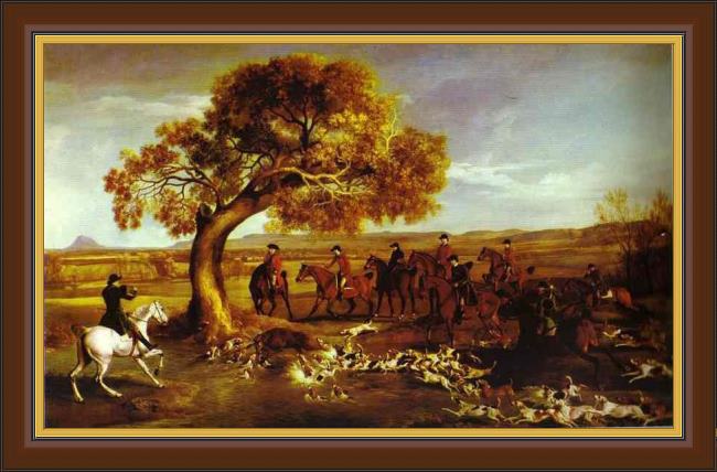 Framed George Stubbs the grosvenor hunt painting
