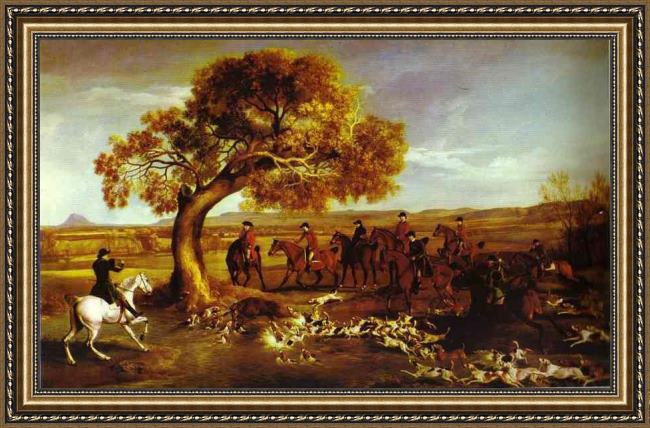 Framed George Stubbs the grosvenor hunt painting