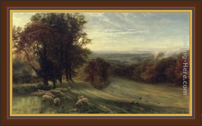Framed George Vicat Cole autumn morning painting
