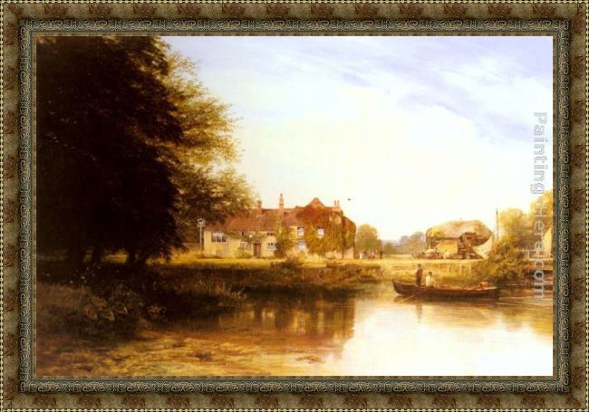 Framed George Vicat Cole the swan at pangbourne painting