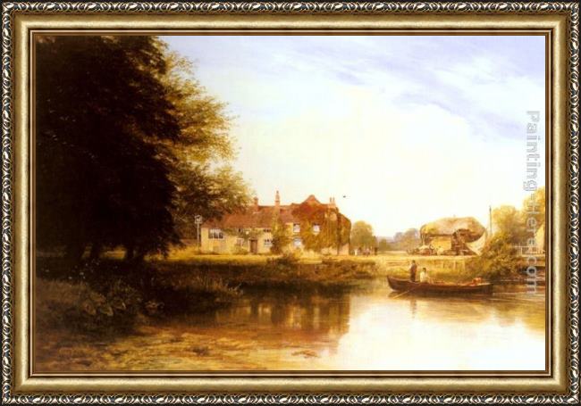 Framed George Vicat Cole the swan at pangbourne painting