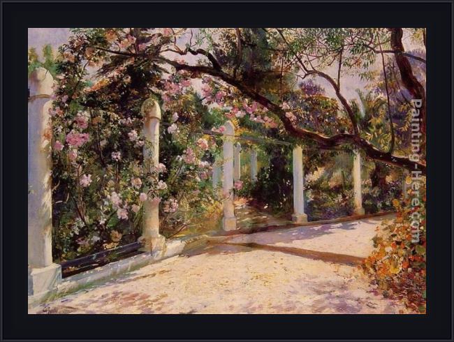 Framed Georges Antoine Rochegrosse almond trees, algiers painting