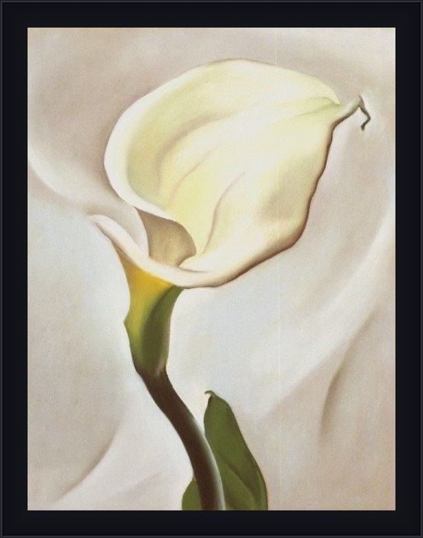 Framed Georgia O'Keeffe calla lily turned away 1923 painting