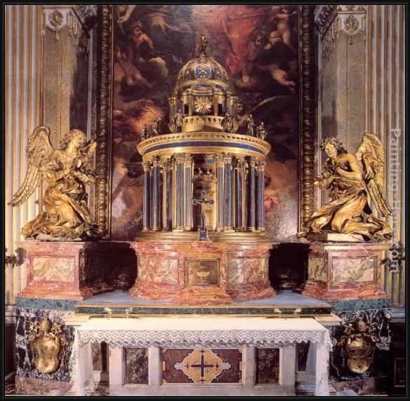 Framed Gian Lorenzo Bernini altar of the cappella del sacramento painting