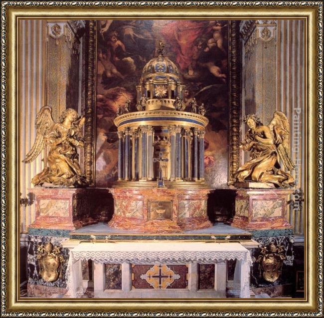 Framed Gian Lorenzo Bernini altar of the cappella del sacramento painting