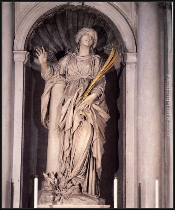 Framed Gian Lorenzo Bernini saint bibiana painting