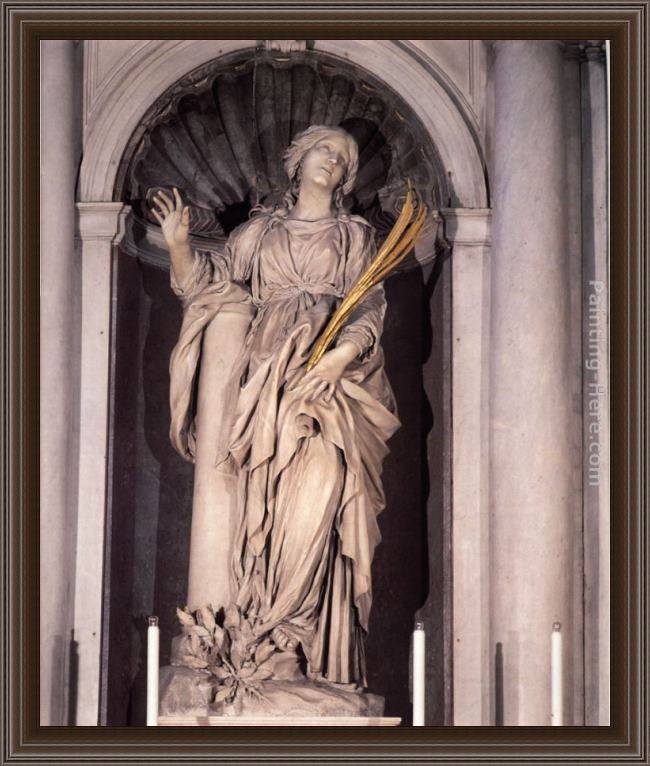 Framed Gian Lorenzo Bernini saint bibiana painting