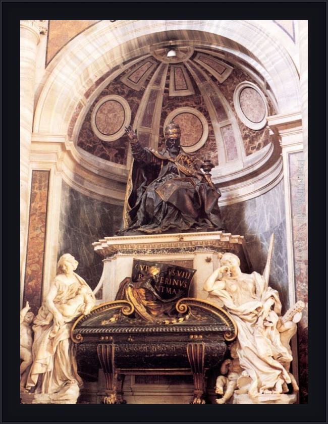 Framed Gian Lorenzo Bernini tomb of pope urban viii painting