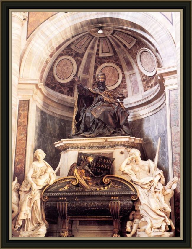 Framed Gian Lorenzo Bernini tomb of pope urban viii painting