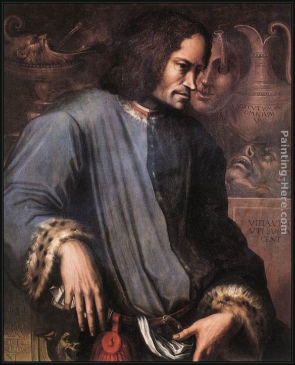 Framed Giorgio Vasari portrait of lorenzo the magnificent painting