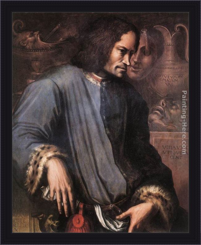 Framed Giorgio Vasari portrait of lorenzo the magnificent painting