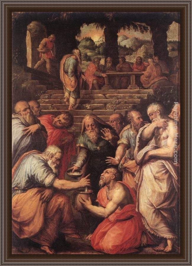 Framed Giorgio Vasari the prophet elisha painting