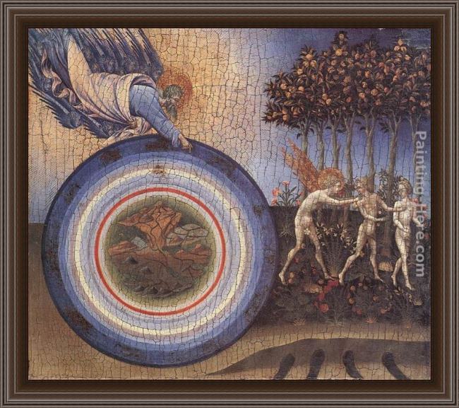 Framed Giovanni di Paolo the creation and the expulsion from the paradise painting