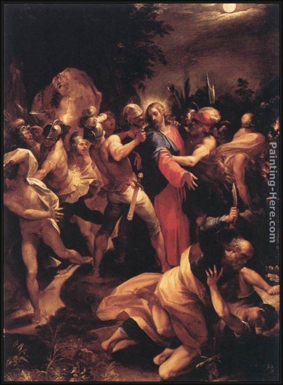 Framed Giuseppe Cesari the betrayal of christ painting