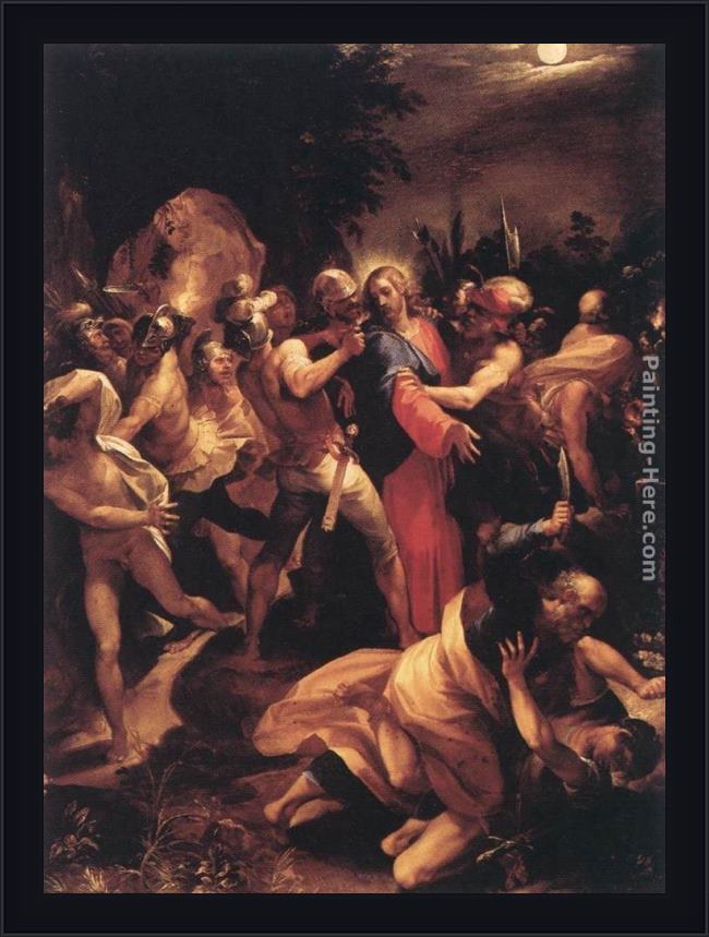 Framed Giuseppe Cesari the betrayal of christ painting