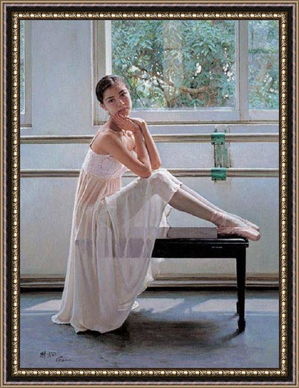 Framed Guan zeju gzj02 painting